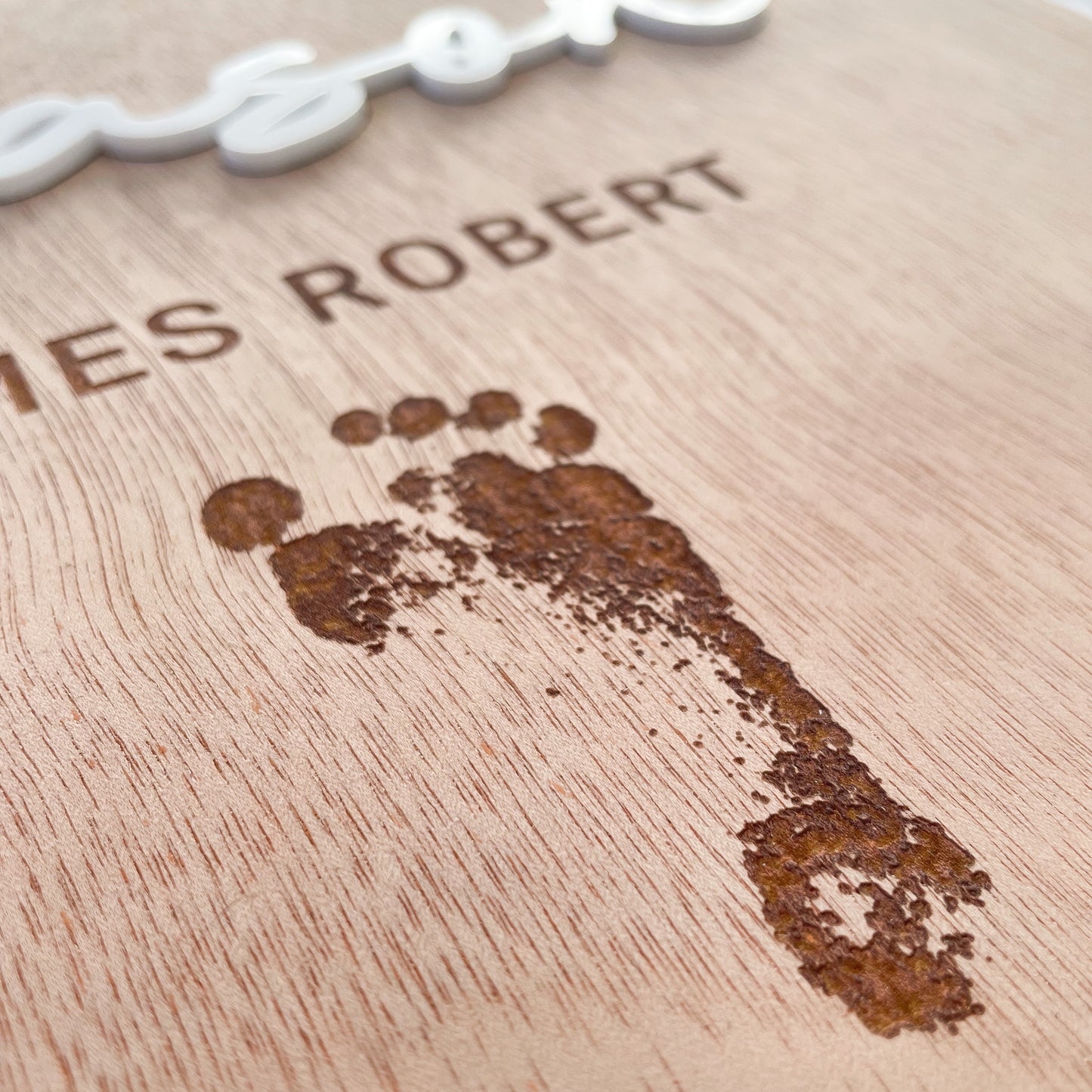 Wooden Banner Plaque - Foot/Hand Print