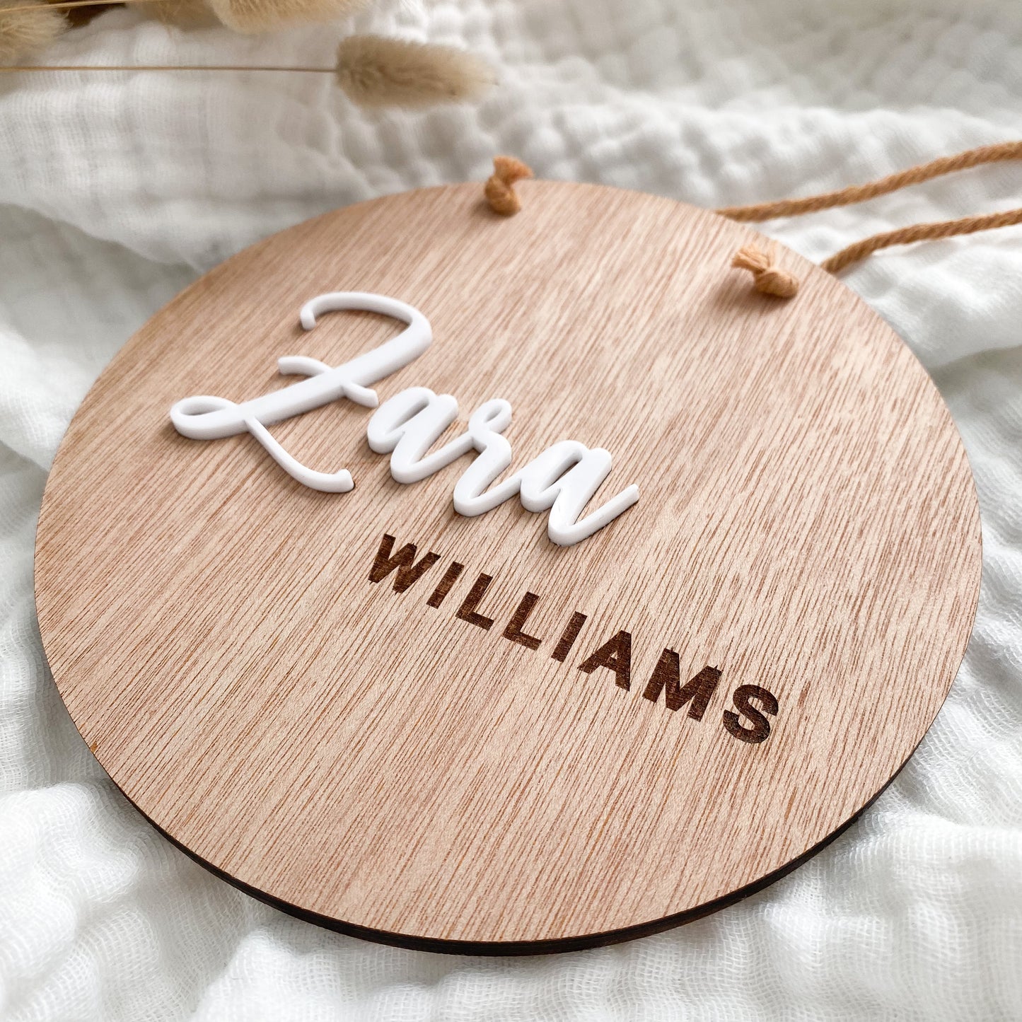 Wooden Round Name Plaque