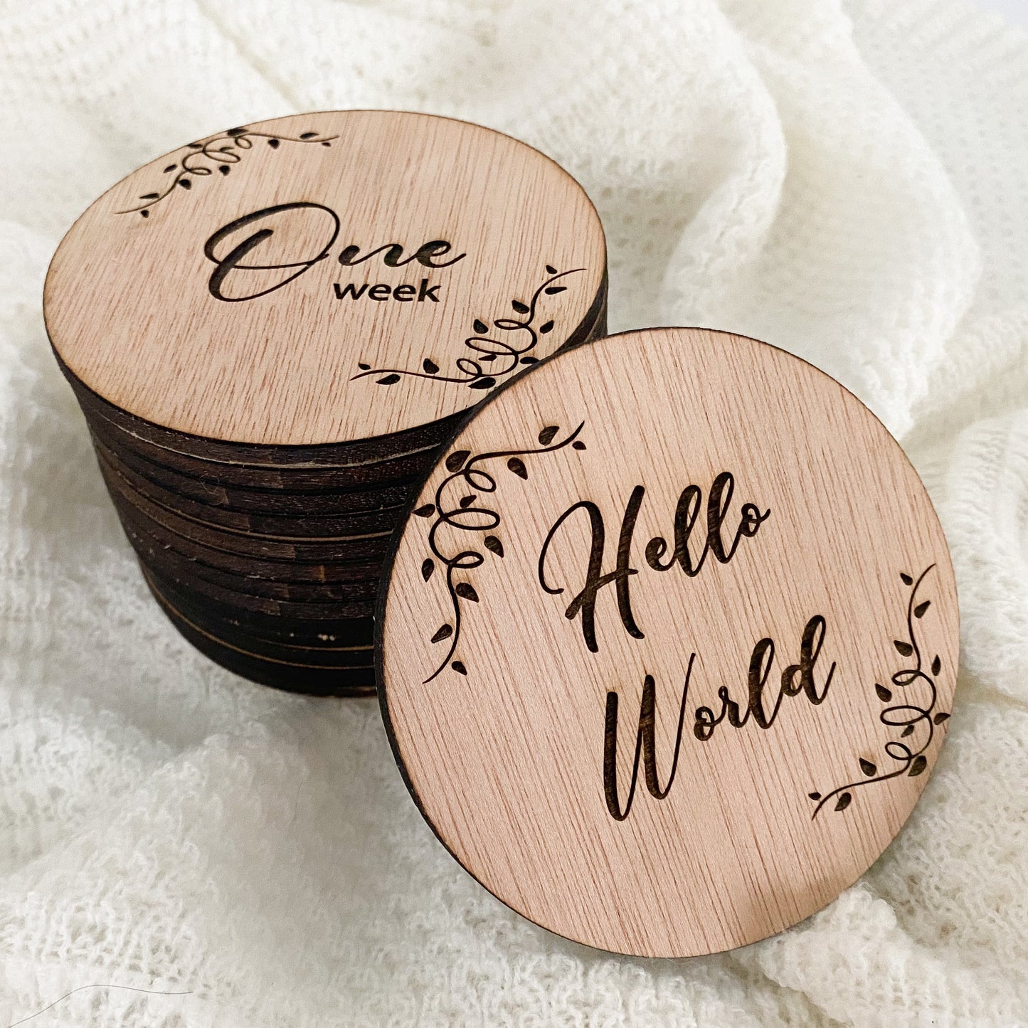 Wooden Baby Monthly Milestone Discs