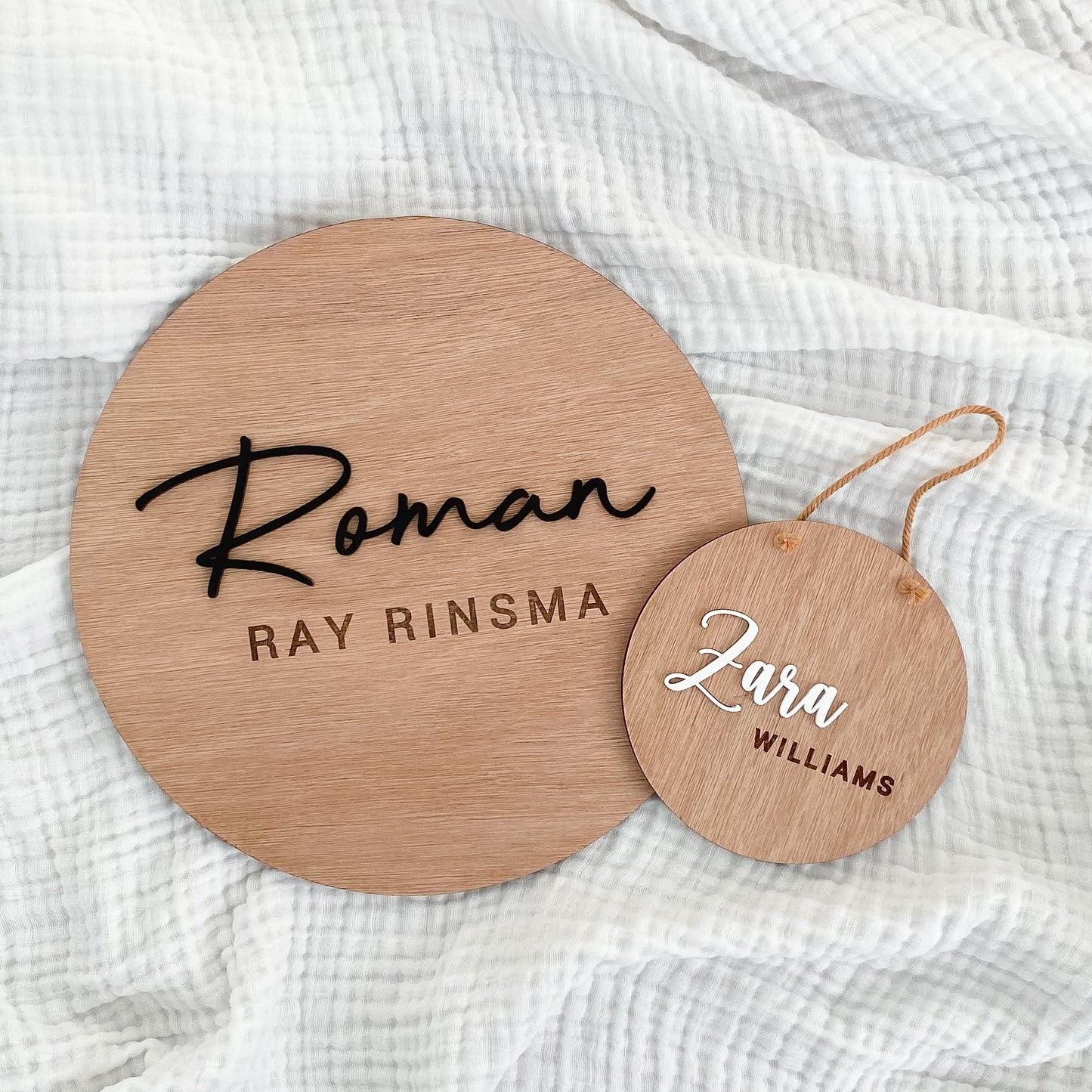 Wooden Round Name Plaque