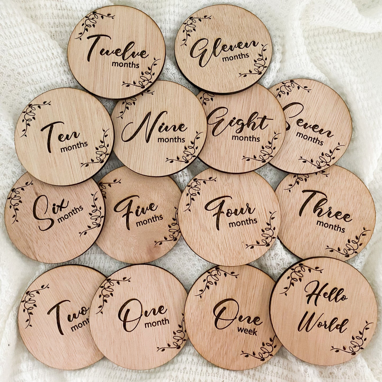 Wooden Baby Monthly Milestone Discs