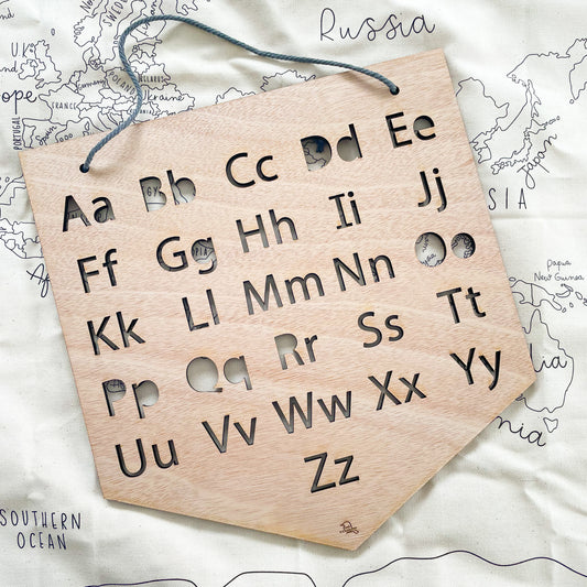 Wooden Alphabet Banner Plaque